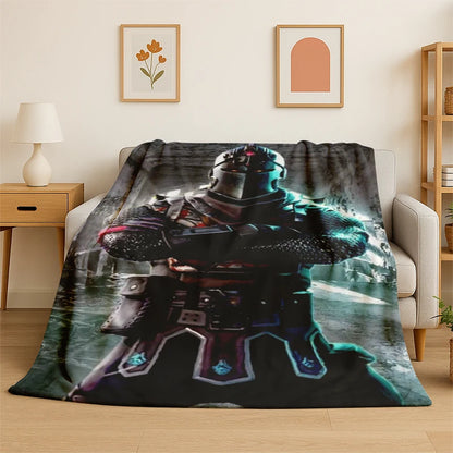 Cartoon F-Fortnite Game Gamer Flannel Blanket Soft Warm Throw Blanket for Bedroom Living Room Bed Travel Camping Picnic Gift