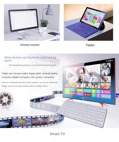 Mini Bluetooth Wireless Keyboard - 78 Keys Portable for PC/Tablet/Smartphone, Compatible with iPad, Compact Design forOffice