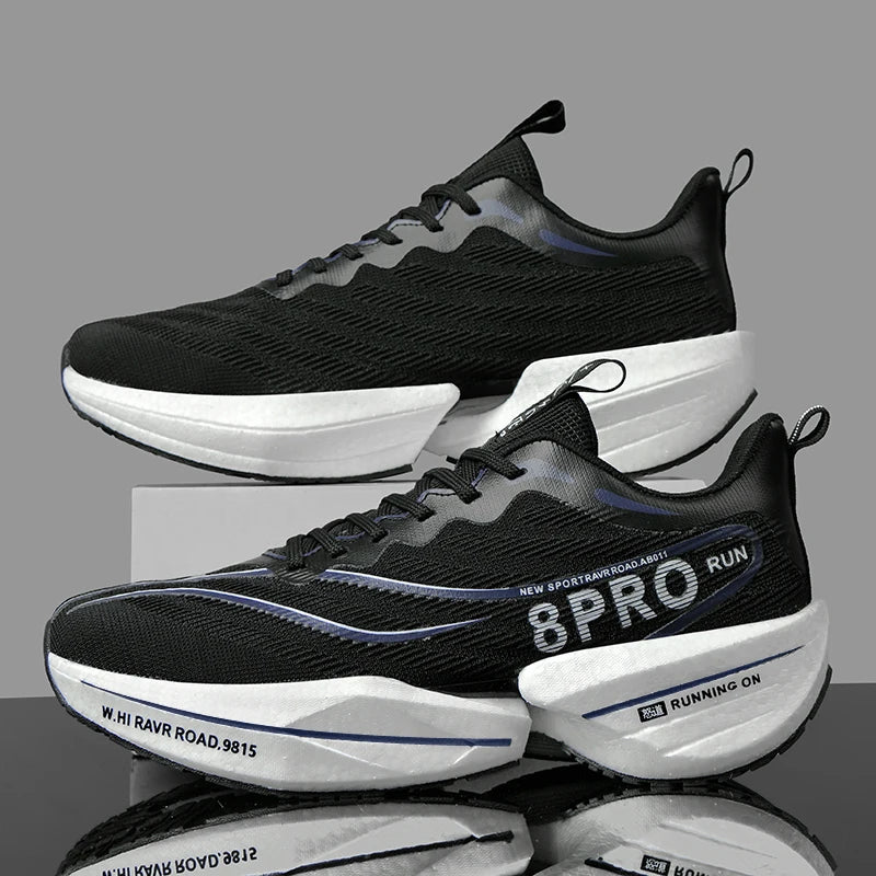Men's Running Shoes Carbon Plate Racing Marathon Athletic Shoes Cushioned Comfortable Road Sneakers Teenage Training Shoes