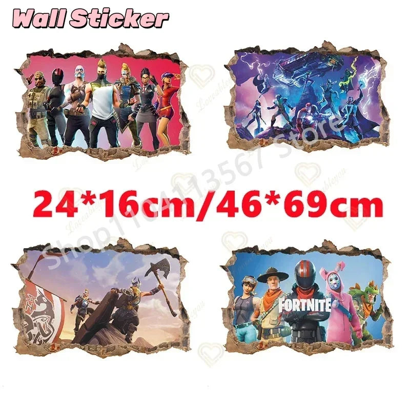 Fortnited Hot 3D Children Cartoon Wall Stickers Waterproof Home Decoration Battle Royale for Kid's Room PVC DIY Vinyl Wallpaper