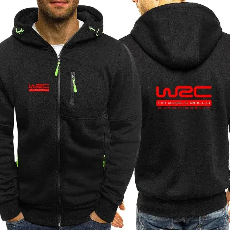 New Spring Autumn Men's World Rally Championship WRC Logo Printing Fashion Hooded Streetwear Casual Zipper High Quality Hoodies, produit gaming premium Fraquane