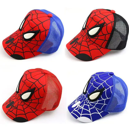 Boys' Spider-Man skin-friendly, breathable, sweat-absorbing baseball cap, mesh cap, cap with visor, sun hat