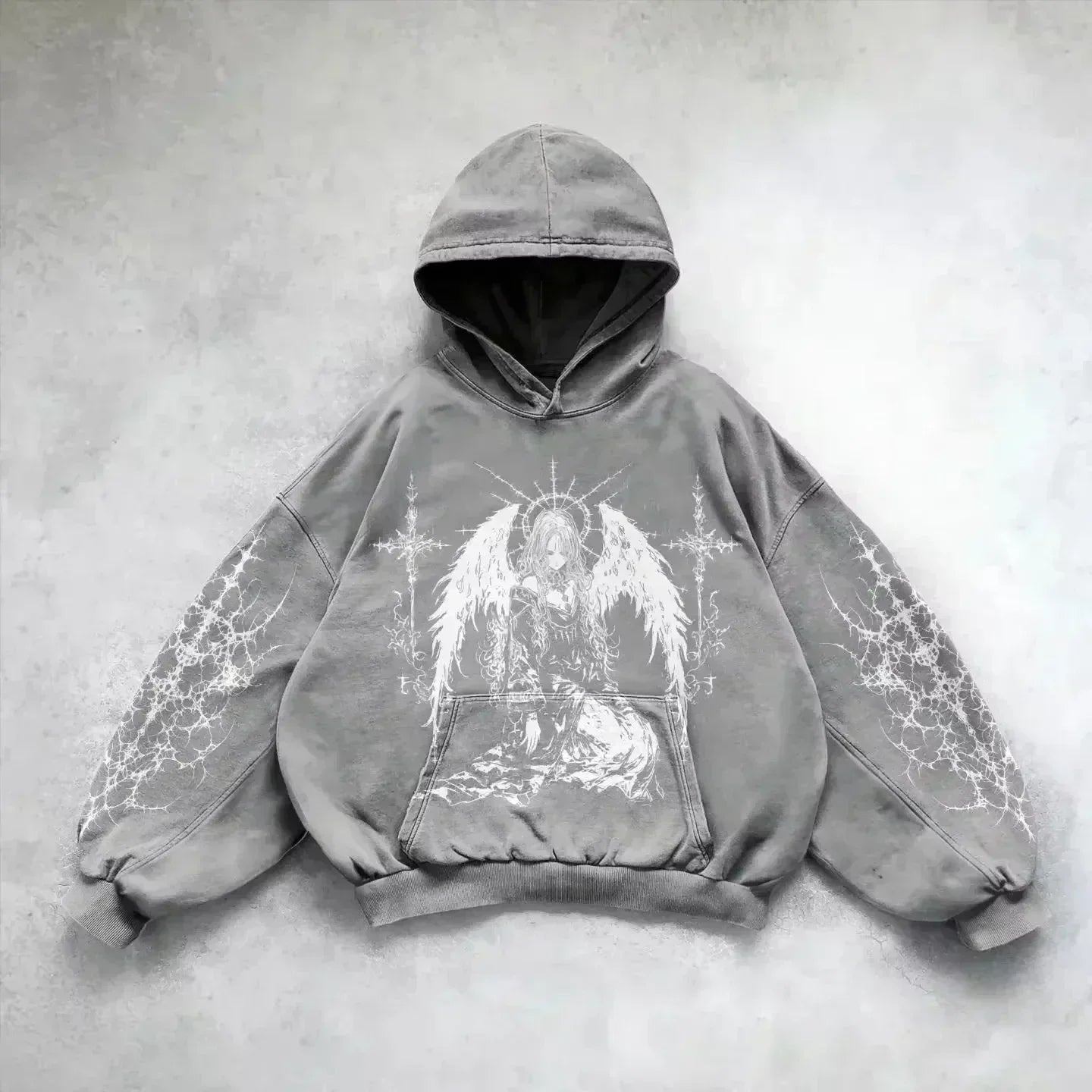 American Y2K New Hip Hop Trend Retro Hoodie Women Street Casual Loose Joker Vintage Sweatshirt Unisex Fleece Padded Warm Hoodie