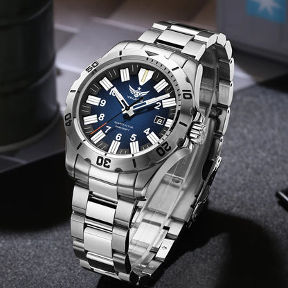 YELANG V1036 42mm Men Quartz Watch Luminous 10 Years Lithium Movement Rotated Dial 30ATM 300m Waterproof Military Style Watches