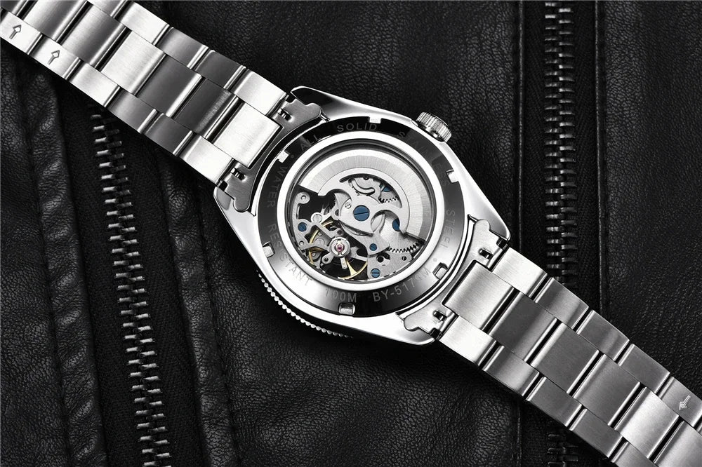 BENYAR 2026 New Men Watches Retro Black Mechanical Automatic luxury watch for men Waterproof Luminous Stainless steel wristwatch