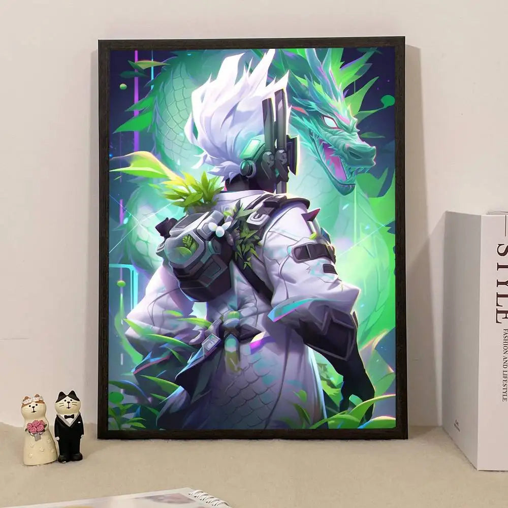 Poster de Jogo F-Fortnite Surpresa — Decoração de Casa, Quadro de Parede para Escritório e Sala de Estar