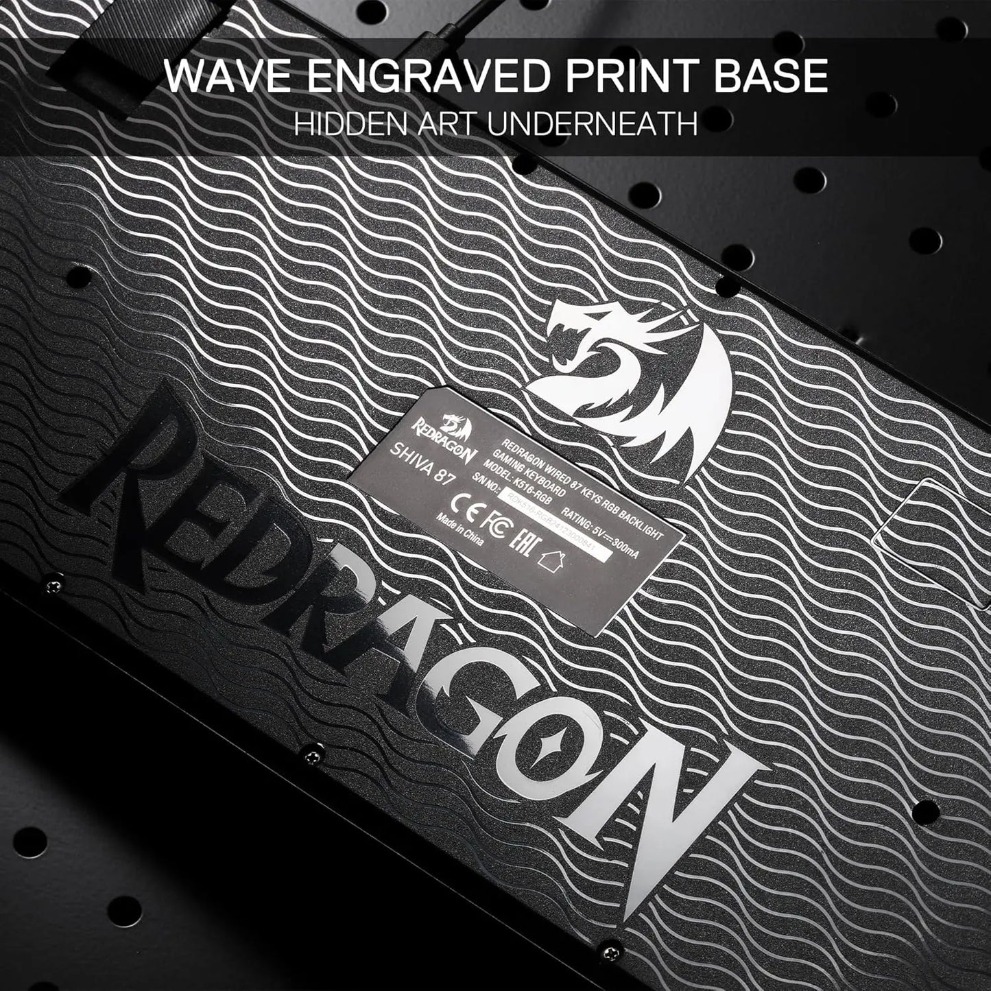 Redragon K516 Shiva TKL Wired RGB Membrane Gaming 87 Keys Mechanical-Feel Keyboard, Smooth Linear Switch