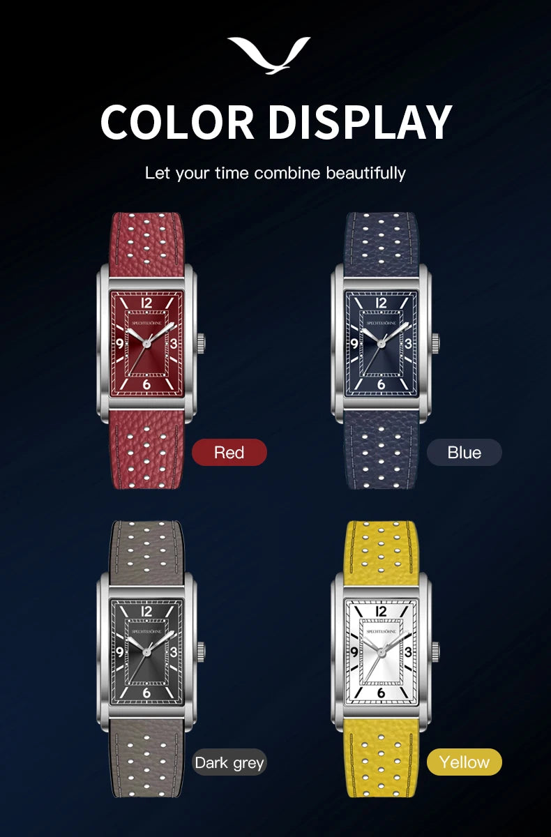 2025 New High Quality 27MM Specht & Söhne Square Men's Watch Sweep VH31 Movement Steel Reloj Hombre Sapphire Crystal Waterproof