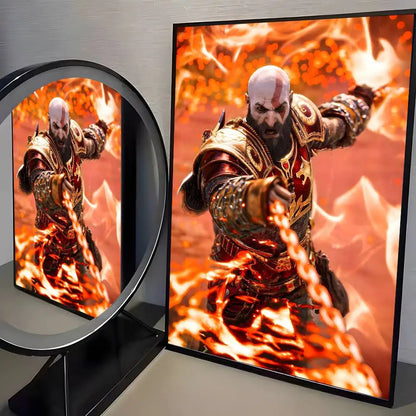 Classic pop God of War Ragnarok poster art HD canvas advanced aesthetic Printing Paper Wall Art for Living Room Home Decor