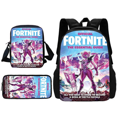 Child School Backpack with Shoulder Bag and Pencil Case School Bags for Hot Game Design Fortnite Boys and Girls Best Gift