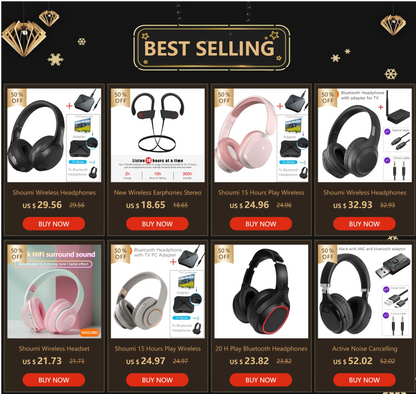 20 H Play Bluetooth Headphones with Large Earmuffs Wireless Earphones with Bass Noise Cancelling and Mic TF-card Support Helmet