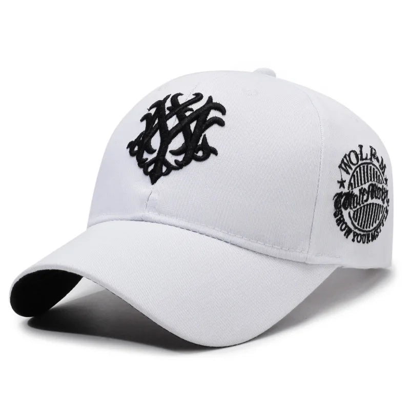 Vintage Gothic Embroidered "NY" Baseball Cap – Adjustable Cotton Snapback Hat for Men Women, Casual Outdoor Sun Hat