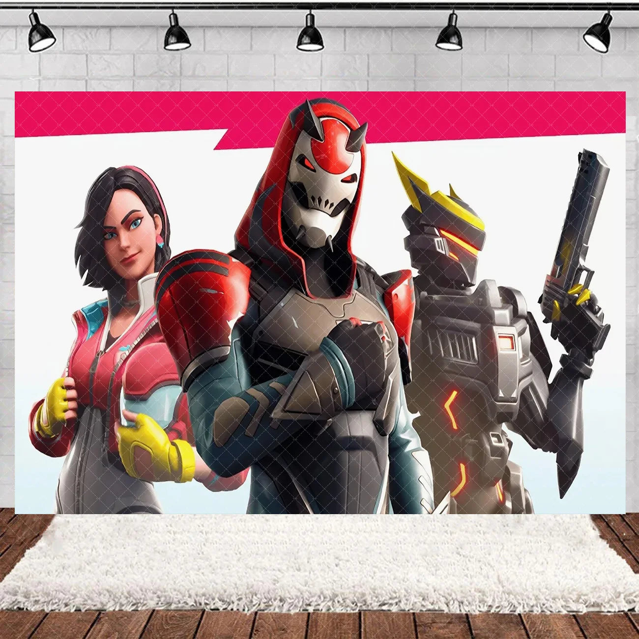 Fortnite Theme Happy Birthday Party Decoration Backdrop Shooting Game Alpaca Llama Supplies Background Baby Shower Kid Gifts
