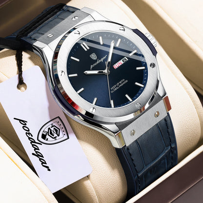 Orologio da uomo POEDAGAR – Modello originale, stile professionale, impermeabile, cinturino in silicone, indicazione di data e giorno, movimento al quarzo, orologio di lusso alla moda.