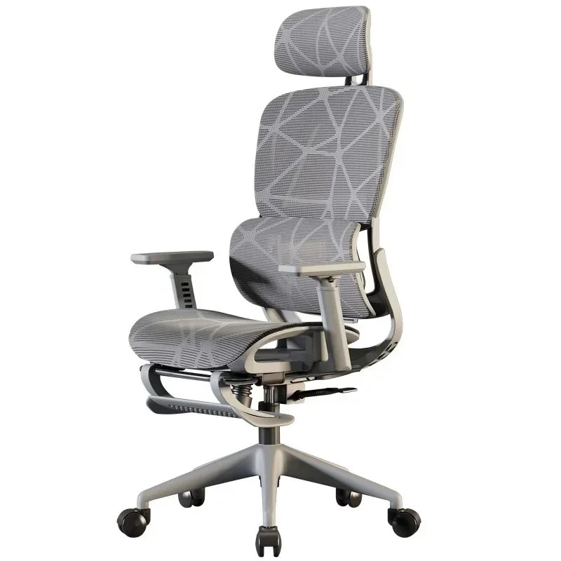 Ergonomic Gaming Chair with Adjustable Footrest, Reclining Office Chair, Posture Support Computer Chair with 2D/3D Armrests for Home Office