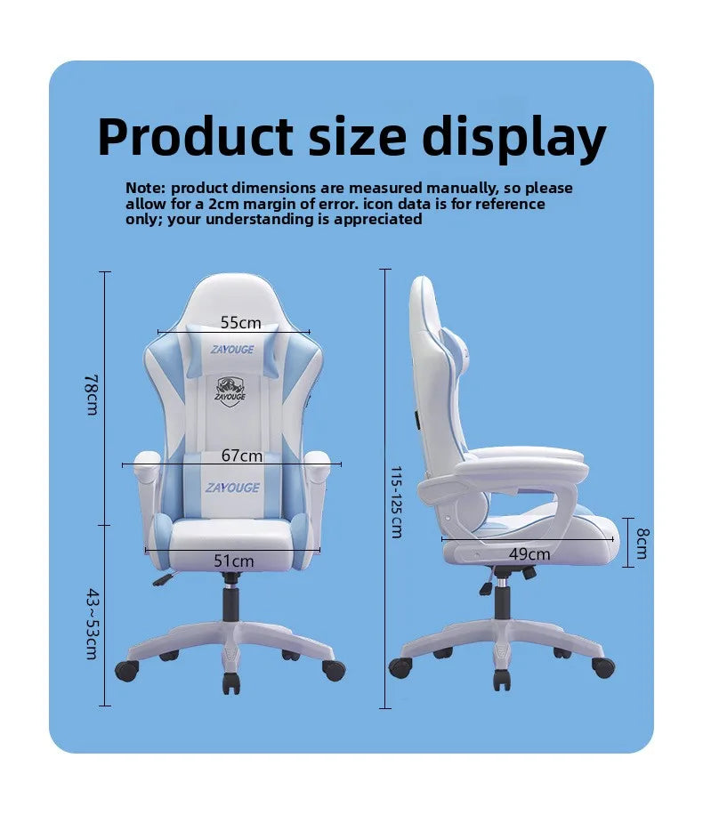 Ergonomic Gaming Chair Reclining Office Chair with Adjustable Height, Comfortable Computer Desk Chair, Swivel Gaming Seat for Home, Study & Esports