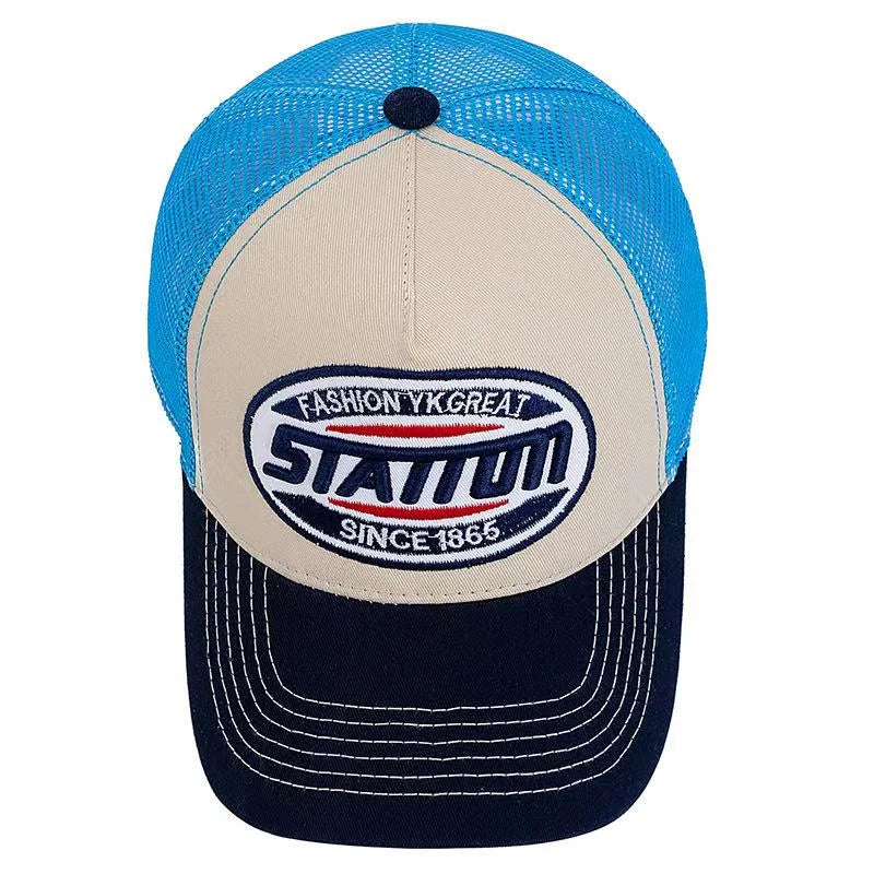 Nova uniseks klasična bejzbolska kapa STATION s uzorkom slova, mrežasta kapa za muškarce i žene, prozračna streetwear ljetna trucker kapa