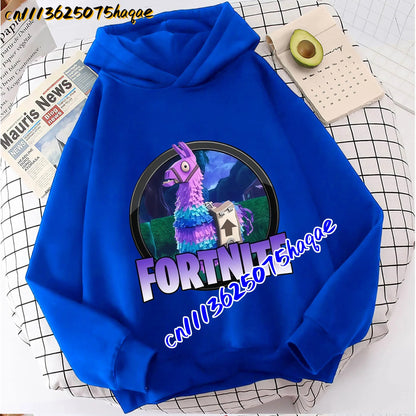 FORTNITED Children Long-sleeved Girls Boy Streetwear Boys Baby Hoodies Pullover Sweatshirt Anime Fashion Kid Clothing Tops Gift