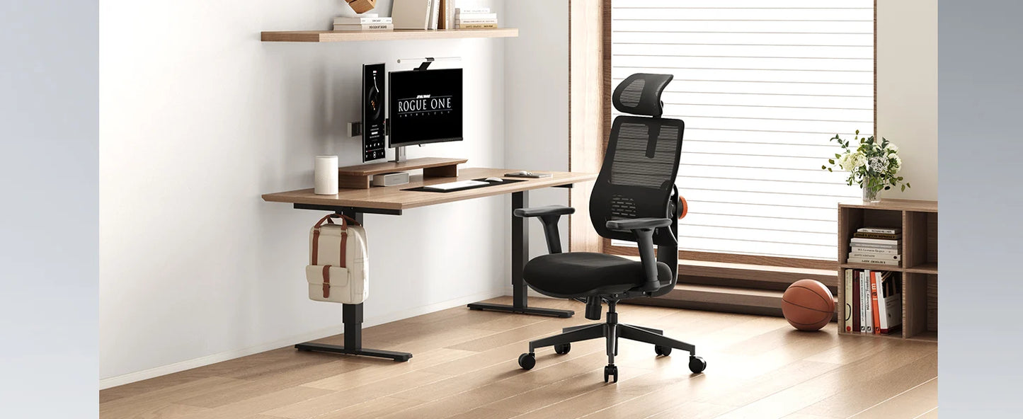NEWTRAL Ergonomic Office Chair with Auto-Following Backrest, Adaptive Lumbar Support, Adjustable Headrest, 3D Armrests & Reclining Mesh Computer Chair