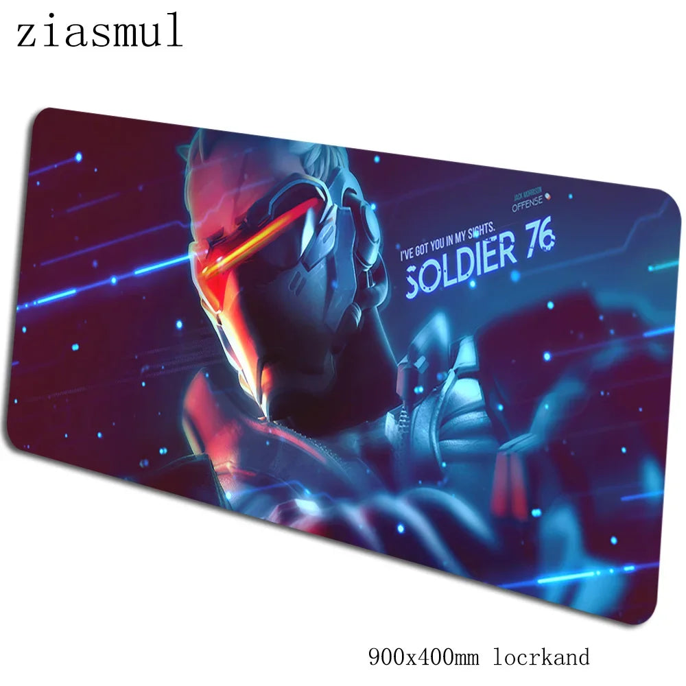 Tappetino per mouse Overwatch 90x40cm, tappetino gaming estetico, splendido tappetino personalizzato per gamer, base per mouse e tastiera PC