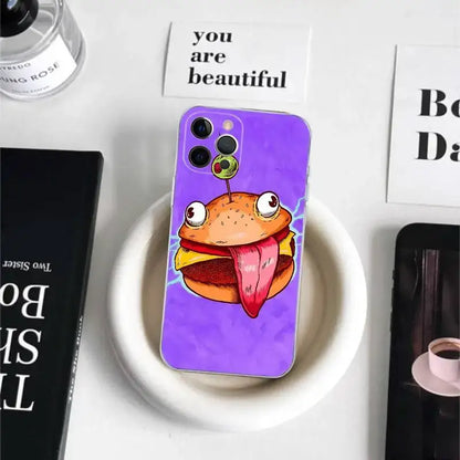 Cartoon B-Battle-R-Royale-F-FortniteS for iPhone 17 16 15 14 13 12 11 Pro Max Plus Transparent Soft TPU Phone Cover