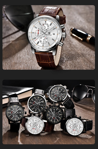 Montre pour homme BENYAR 5102 – Chronographe sportif de luxe à quartz, accessoire de mode d'une grande marque