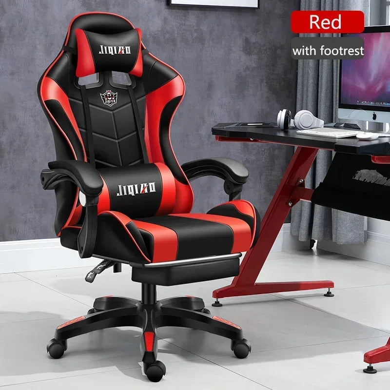 RGB Gaming Chair Ergonomic Computer Chair with Massage Function, Reclining Office Chair, Swivel Gamer Chair with Adjustable Height and Armrests