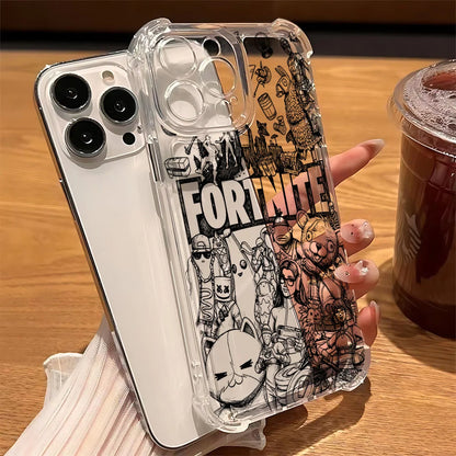 Fortnite Gaming-Handyhülle für Samsung Galaxy S26 S25 S24 S23 S22 S21 S20 Edge FE Ultra Plus 4G 5G – stoßfeste transparente TPU-Schutzhülle