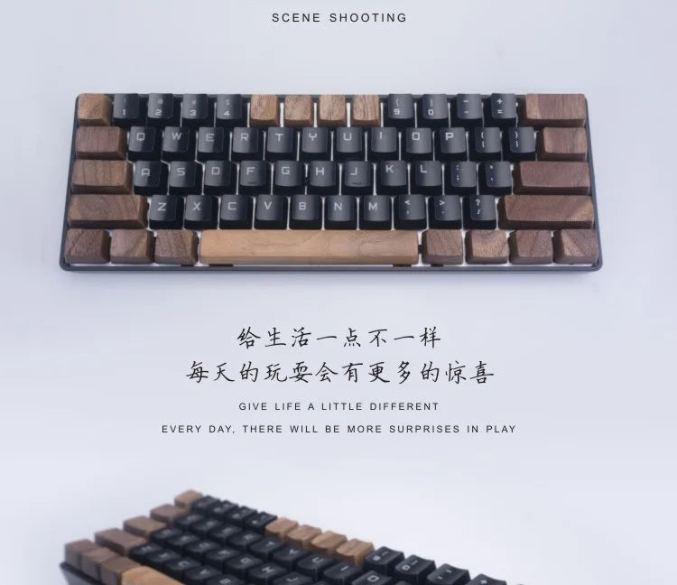 handmade custom wood keycap for mechanical keyboard walnut solid wooden keycaps spacebar Esc Cherry mx switch OEM Profile