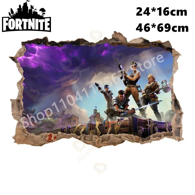Fortnited Hot 3D Children Cartoon Wall Stickers Waterproof Home Decoration Battle Royale for Kid's Room PVC DIY Vinyl Wallpaper