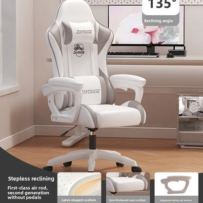 Ergonomic Gaming Chair Reclining Office Chair with Adjustable Height, Comfortable Computer Desk Chair, Swivel Gaming Seat for Home, Study & Esports