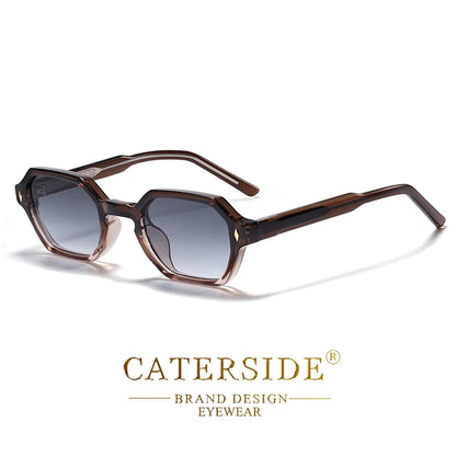 CATERDIDE Retro Polygonal Men Sunglasses Personalized Design Square Frame Sun Glasses for Women Parties Travel Holidays Glasses