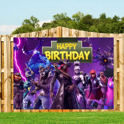 Anime Backdrop For Photo Studio Boys Baby Shower Happy Birthday Party Photography Hot Game F-Fortnite-ES Cool Background