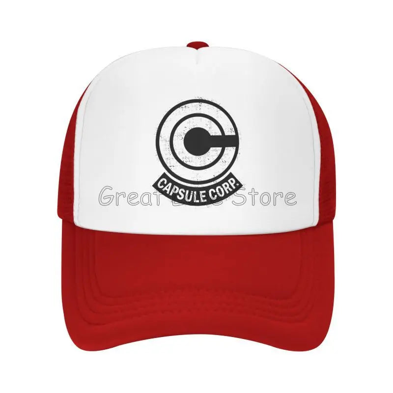 Capsule Corp Mesh-Baseballkappen Unisex-Hip-Hop-Trucker-Cap Anime DBZ Dad-Cap Verstellbare Rennkappe Sommer-Trucker-Snapback-Kappen