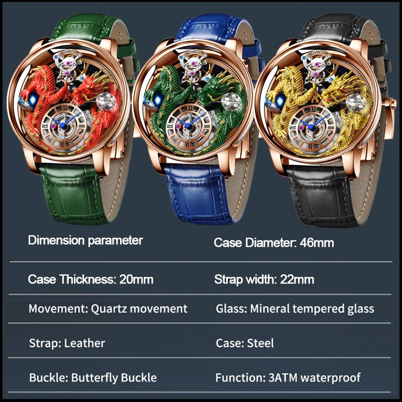 PINDU Design 2025 NEW Men's Watch Diamond Tourbillion Top Brand Luxury Astronomia Quartz Watch Men's Sapphire Glass Waterproof Watch