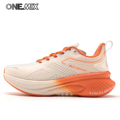 ONEMIX Nieuwe stijl herenhardloopschoenen voor herfst en winter, voor buiten, met demping, ademend, lichtgewicht en elastische sportschoenen