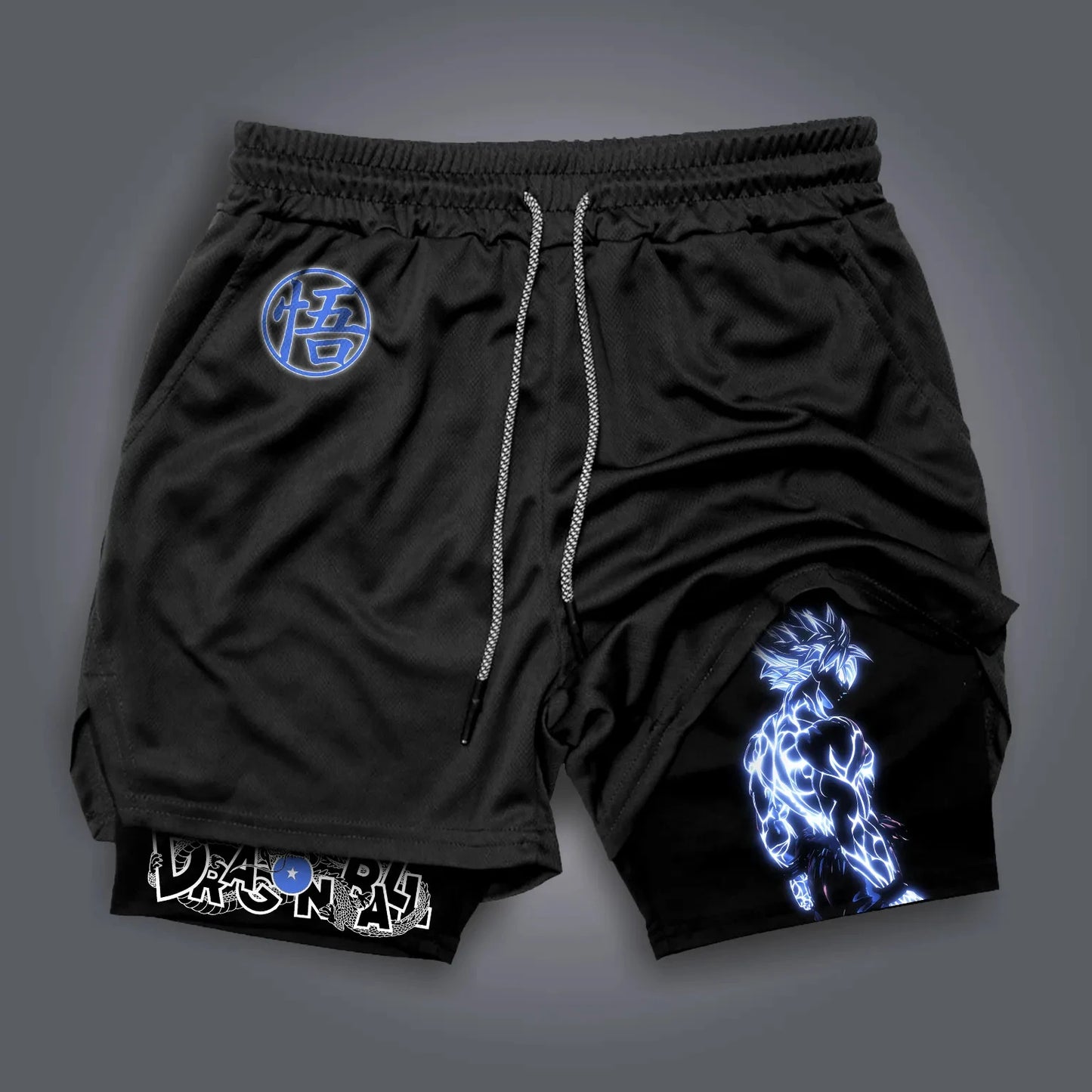 Dragon Ball Side Printed Double Shorts Majin Buu GOKU American Sports Comfortable Summer Men's Loose Breathable Pants