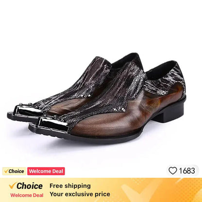 Men's Luxury White Gold Metal Toe Oxford Elegant Loafers Slip-On Dress Shoes Formal Wedding Party PU Leather Shoes Size 38-46