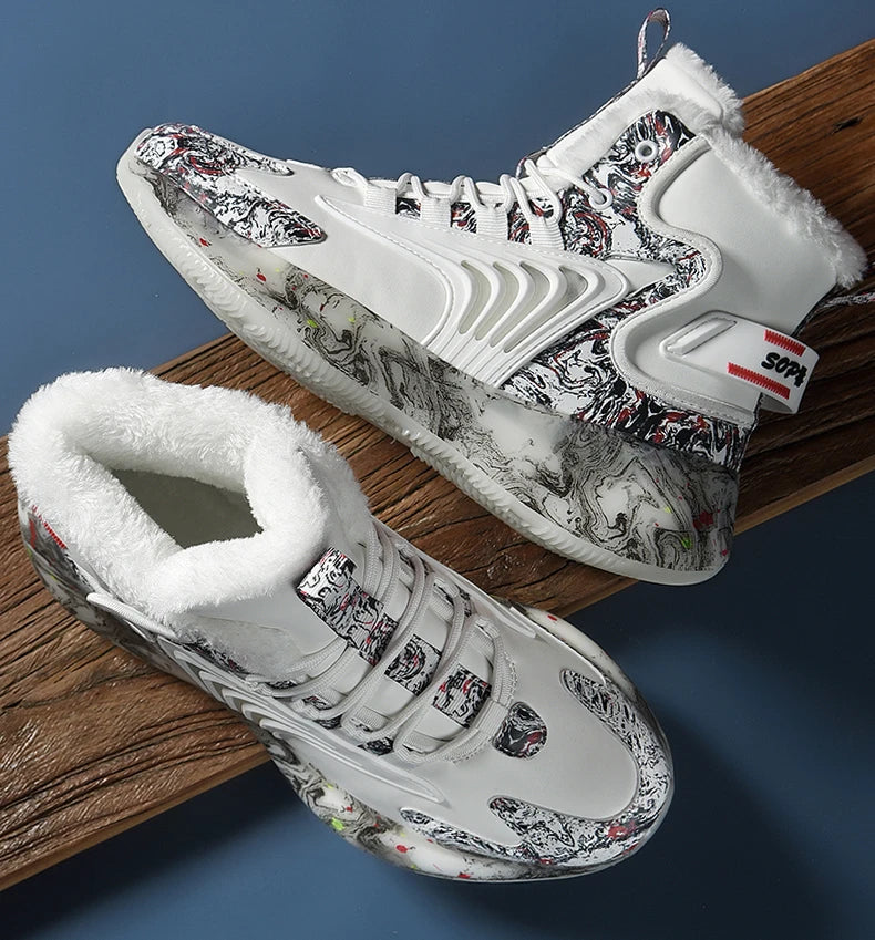 Men's Boots 2025 New Winter Slippers Warm Men Shoes Waterproof Non-Slip Plush Sneakers Male Tennis Shoes Boots Men Sneakers Winter