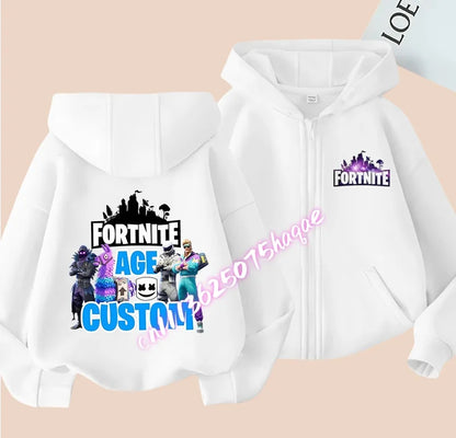 Kid Outdoor Jacket Cartoon Fortnite Girl Boy Sweatshirt Coat High-Quality Thin Windbreaker Girl Autumn Zip Jacket Clothing Tops