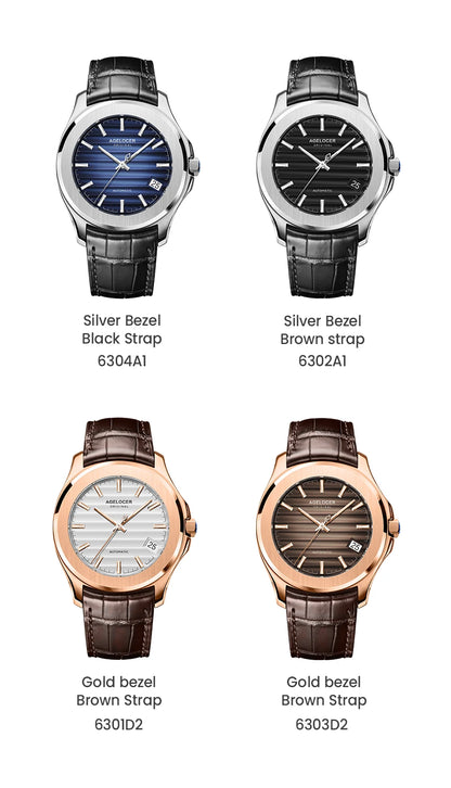 AGELOCER Original Baikal Watch Men's Big Calendar Business Formal Automatic Mechanical Watch Birthday Gift for Men