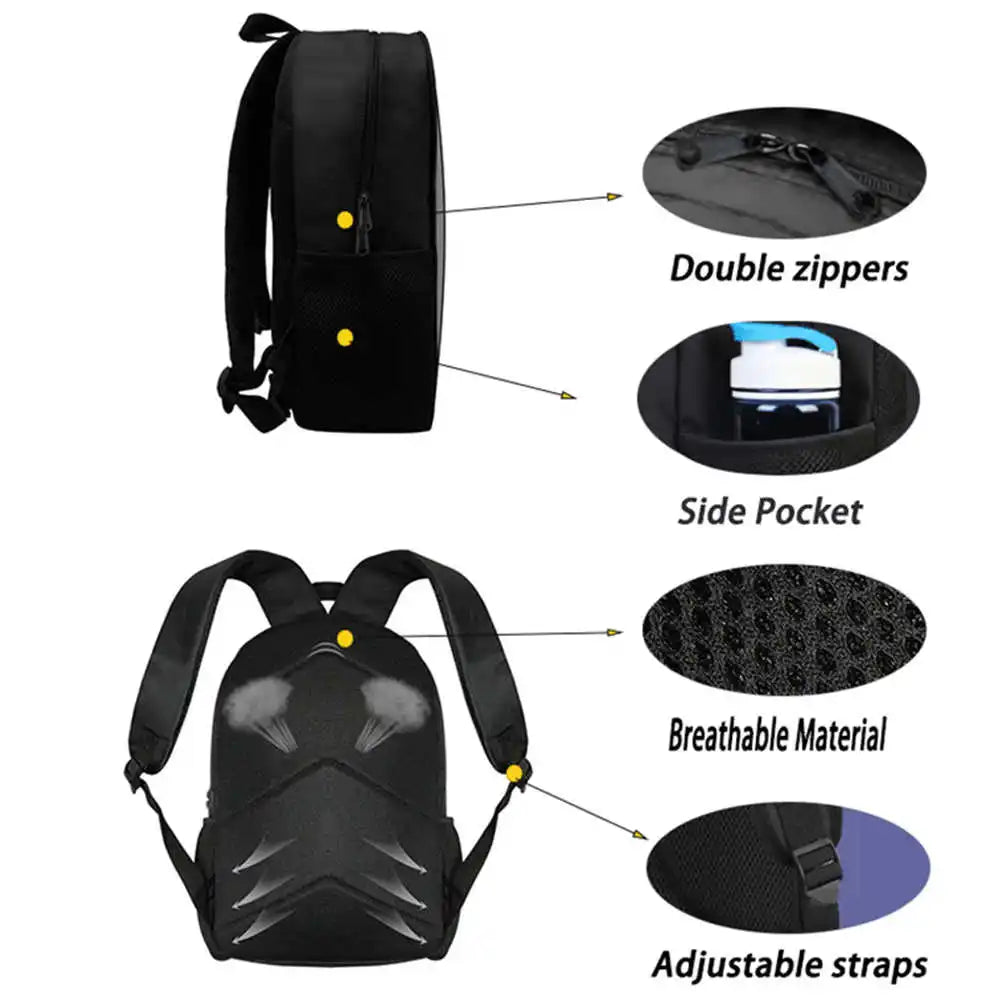 Fortnite Cartoon 3Pcs School Bag Set Unisex for Boys Girls, Backpack with Front Pocket, Lunch Bag and Pencil Case Best Gift