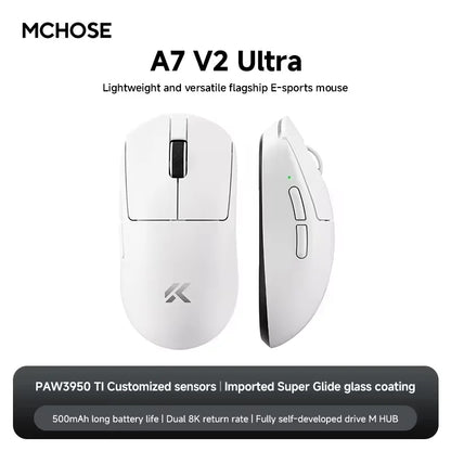 MCHOSE A7 V2 Ultra Wireless Gaming Mouse Pixart3950Ti Flagship Sensor Super 20000FPS for Accurate Tracking Support Web Driver