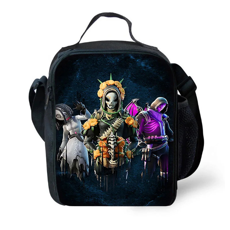 Classic Game Fortnite Child Insulated Large Capacity Bag for Boy Girl Student Outdoor Picnic Reusable Thermal Cooler Lunch Box
