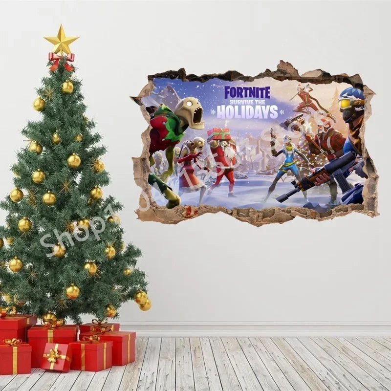 Fortnited Hot 3D Children Cartoon Wall Stickers Waterproof Home Decoration Battle Royale for Kid's Room PVC DIY Vinyl Wallpaper