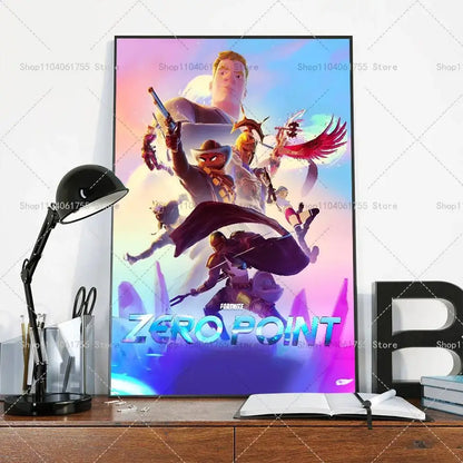 F-Fortnites-Game Popular Poster Self-adhesive Art Waterproof Paper Sticker Coffee House Bar Room Wall Decor