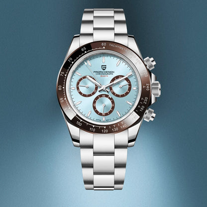 Chronografklocka för män från PAGANI DESIGN – Lyxig armbandsur med kvartsverk, självlysande och vattentät.