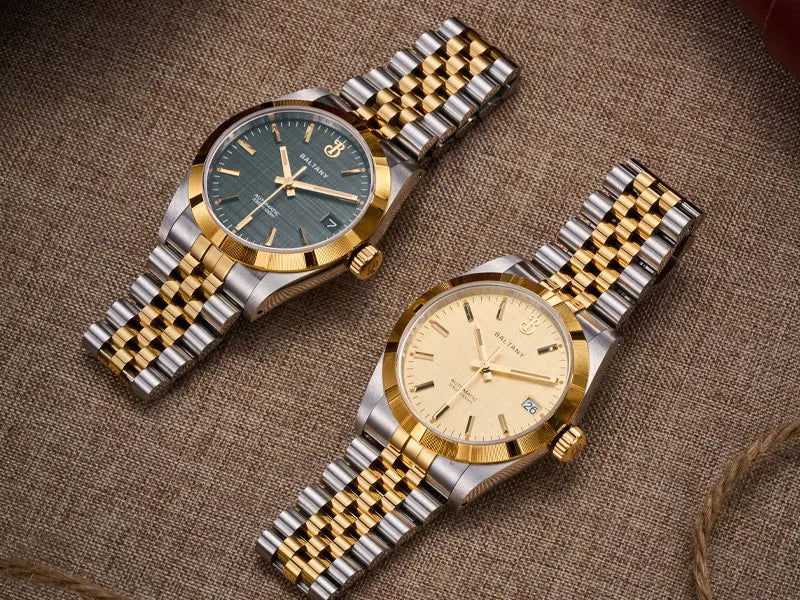 Baltany S4102 Business Men's Automatic Mechanical Wristwatch 36mm Linen Dial Engine Turned Bezel NH35 Luxury Dress Watch