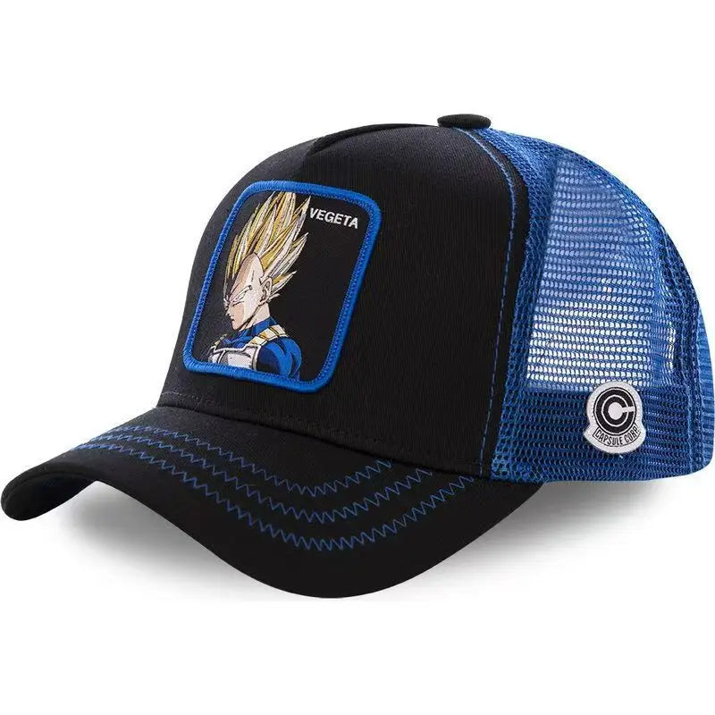 Dragon Ball Anime – Bestickte Mesh-Kappe mit Entenzunge, verstellbar, atmungsaktiv, Baseballkappe, Sonnenkappe für Damen und Herren
