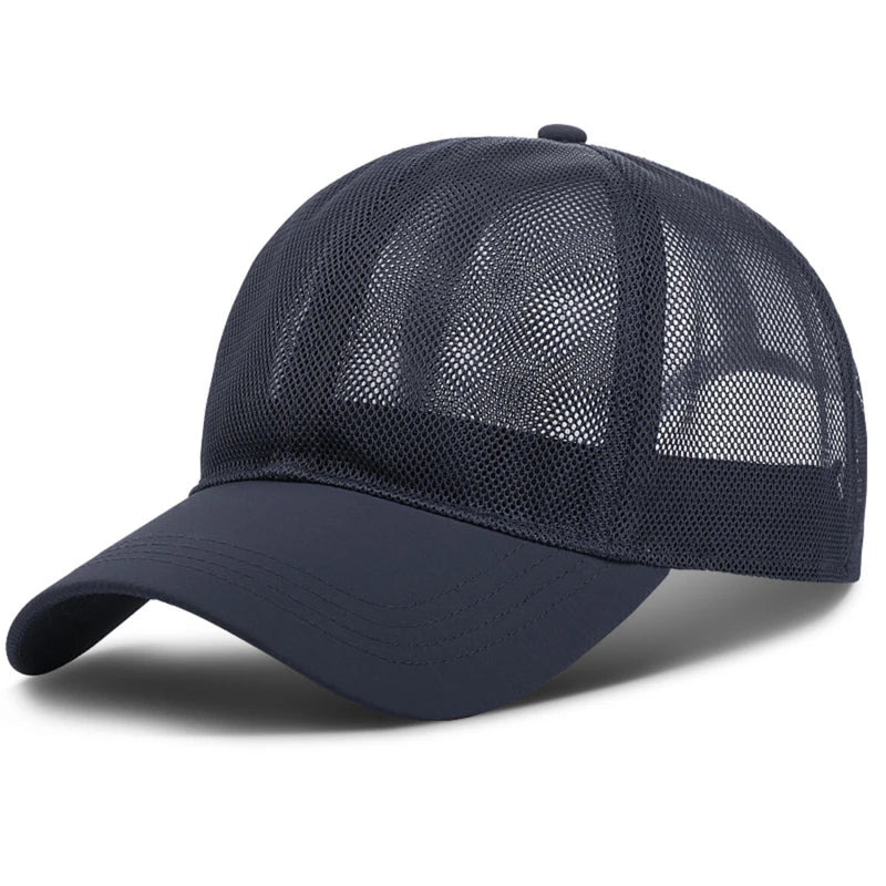 Men Women Summer Full Mesh Baseball Cap Quick Dry Cooling Sun Protection Hiking Golf Running Adjustable Hat
